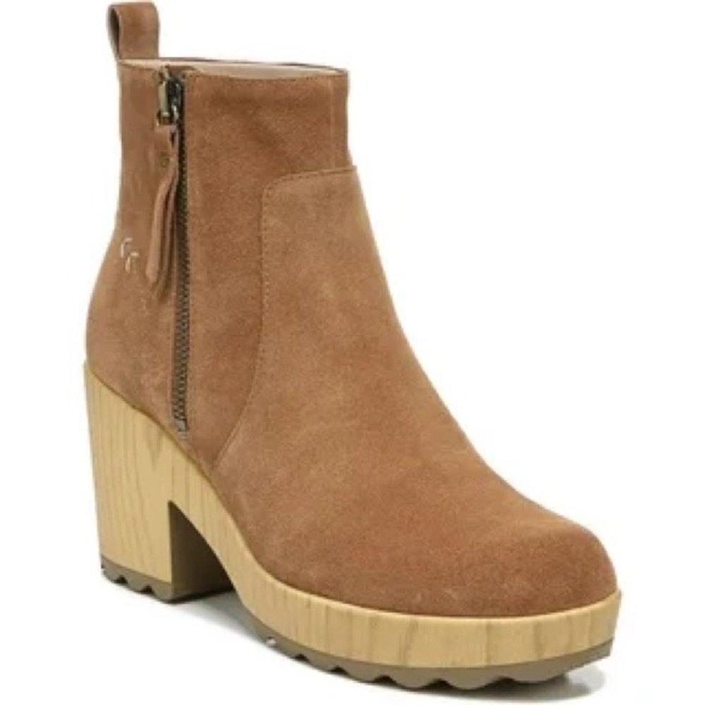 Dr. Scholl's Tan Suede Platform Ankle Boots